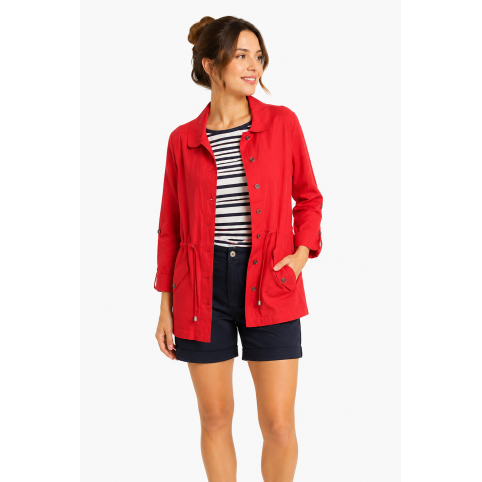 "BOUCHARA" CHAQUETA ROJA DE ESTILO NÁUTICO PARA MUJER