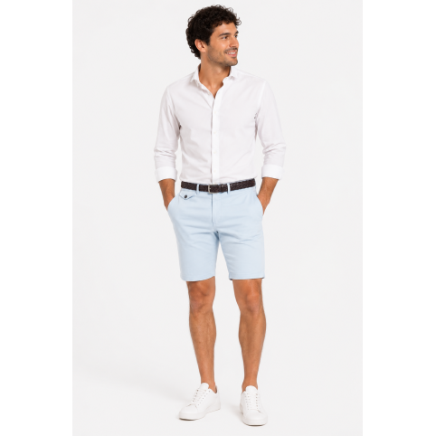 "FRANCESCO" MEN'S BERMUDA LIGHT BLUE SHORTS WITH BELT