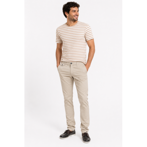 "LEVON" PANTALON CHINO BEIGE POUR HOMME