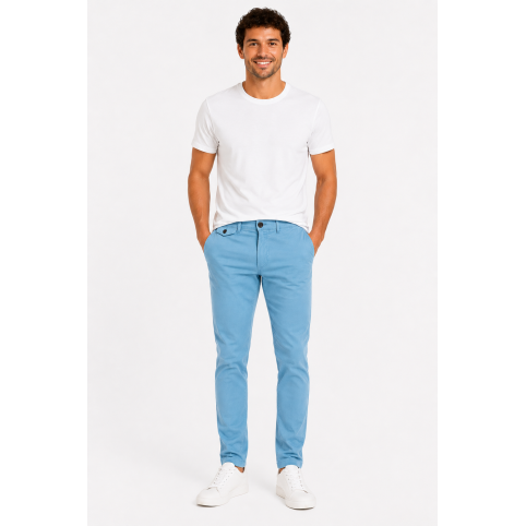 "LEVON" PANTALONES CHINOS AZULES PARA HOMBRE