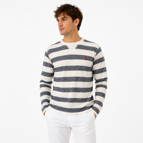 "ANTONIN" T-SHIRT RAYÉ POUR HOMME,  MANCHES LONGUES