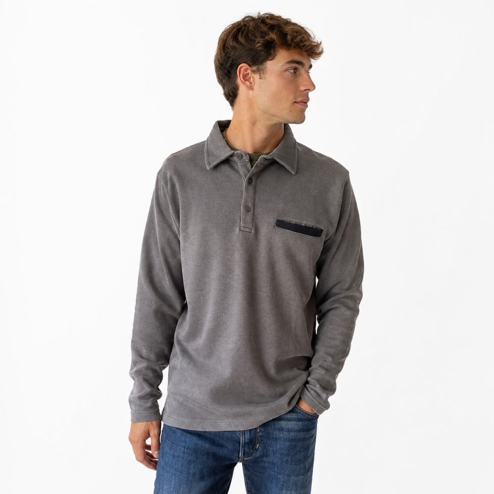 "DANAEL" POLO MAILLE GRIS Hublot Mode Marine
