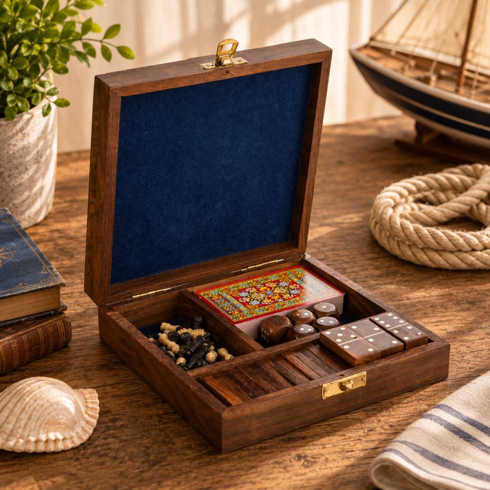 JEUX DE TABLE EN FAMILLE BOÎTE PALISSANDRE