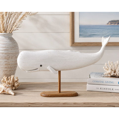 BALEINE MARINE DÉCORATIVE EN BOIS