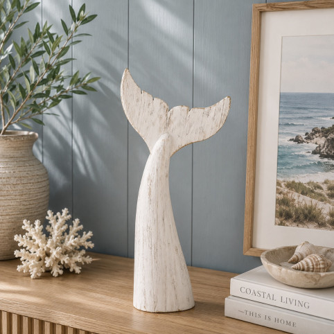 QUEUE DE BALEINE MARINE EN BOIS