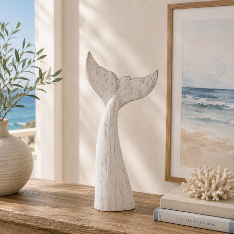 QUEUE DE BALEINE MARINE EN BOIS