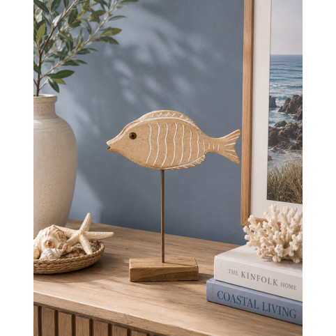 FIGURE POISSON MARIN EN BOIS