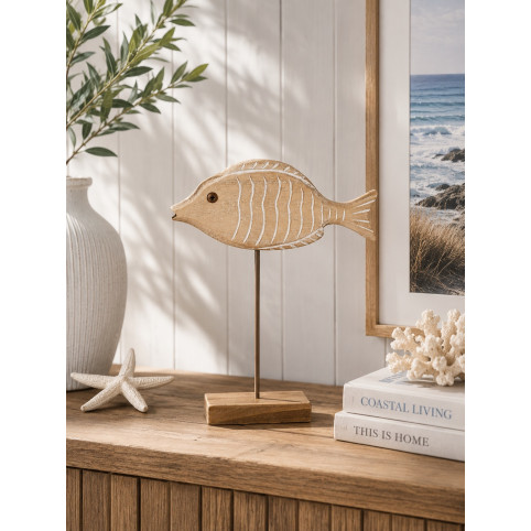 FIGURA PEZ MARINERO DE MADERA