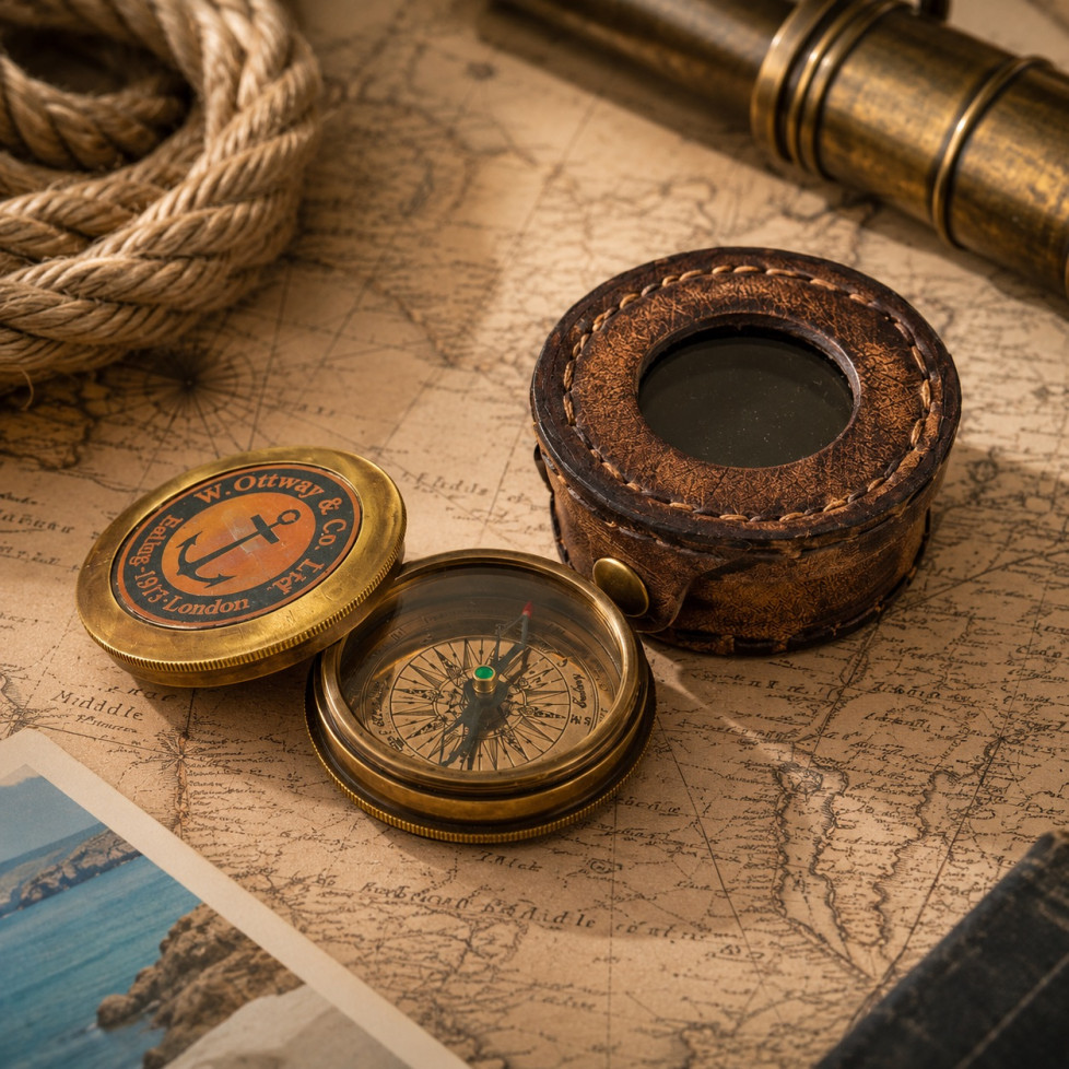 NAUTICAL BRASS COMPASS