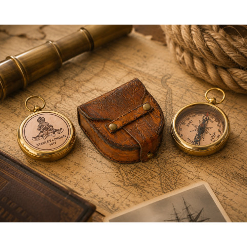 NAUTICAL BRASS POCKET COMPASS