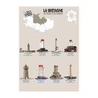 AFFICHE Collection PHARES CÔTES D'ARMOR - Bretagne