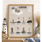 AFFICHE Collection PHARES CÔTES D'ARMOR - Bretagne