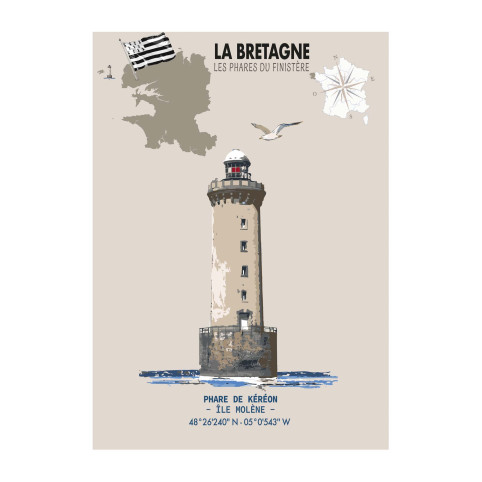 LÁMINA POSTER FARO DE KÉKÉRON (Bretaña)
