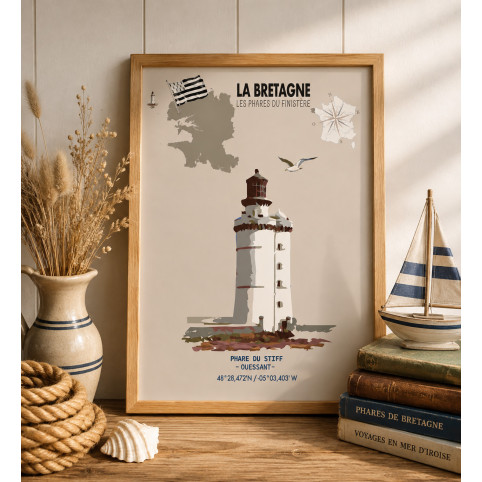 LÁMINA POSTER FARO DEL STIFF (Bretaña)