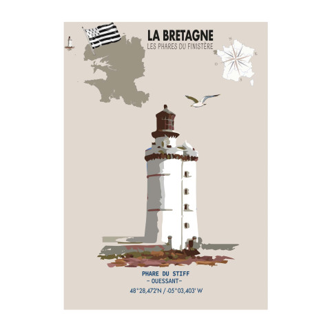 LÁMINA POSTER FARO DEL STIFF (Bretaña)