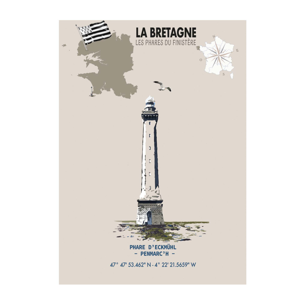 LÁMINA FARO DE ECKMÜHL – PENMARC’H (Bretaña)