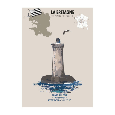 LÁMINA FARO DU FOUR – PORSPODER (Bretaña)