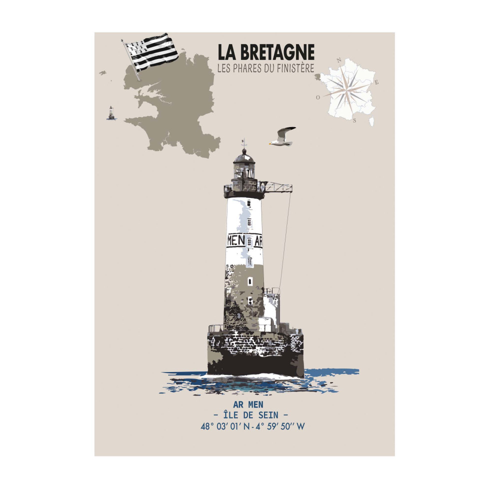 LÁMINA FARO DE AR MEN – ISLA DE SEIN (Bretaña)