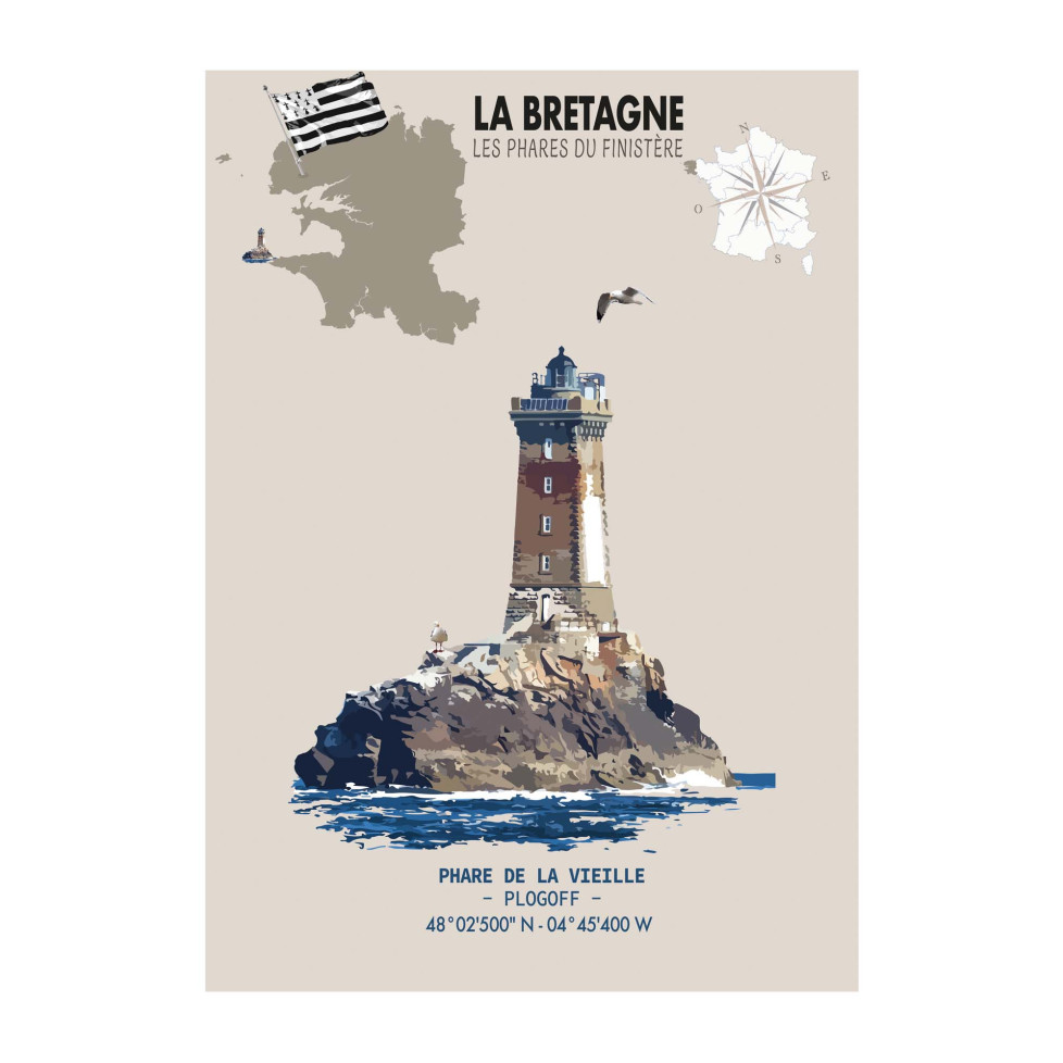 LÁMINA FARO DE LA VIEILLE – PLOGOFF (Bretaña)