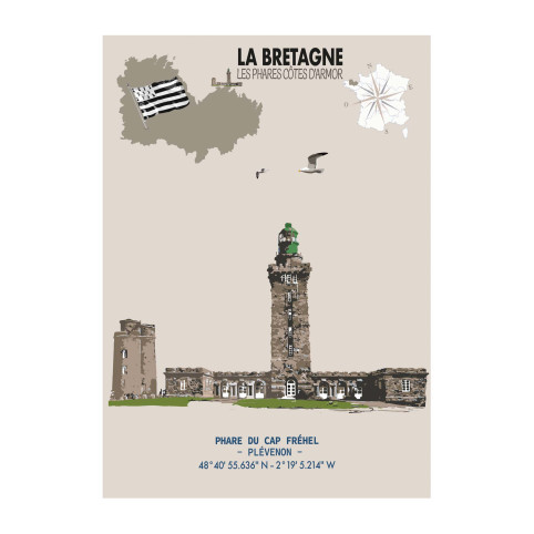 LÁMINA FARO DE CAP FRÉHEL – PLÉVENON  (Bretaña)