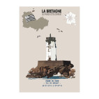 AFFICHE PHARE DU PAON – ÎLE DE BRÉHAT  - Côtes-d'Armor