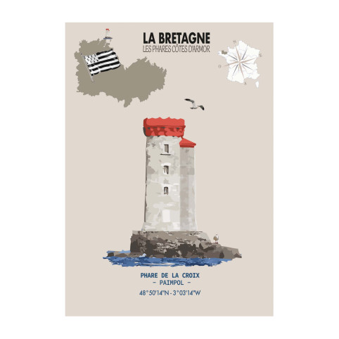 LÁMINA FARO DE LA CROIX – PAIMPOL (Bretaña)
