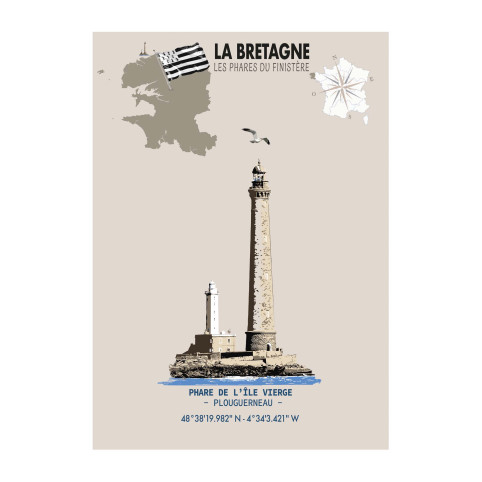 LÁMINA FARO DE ÎLE VIERGE – PLOUGUERNEAU (Bretaña)