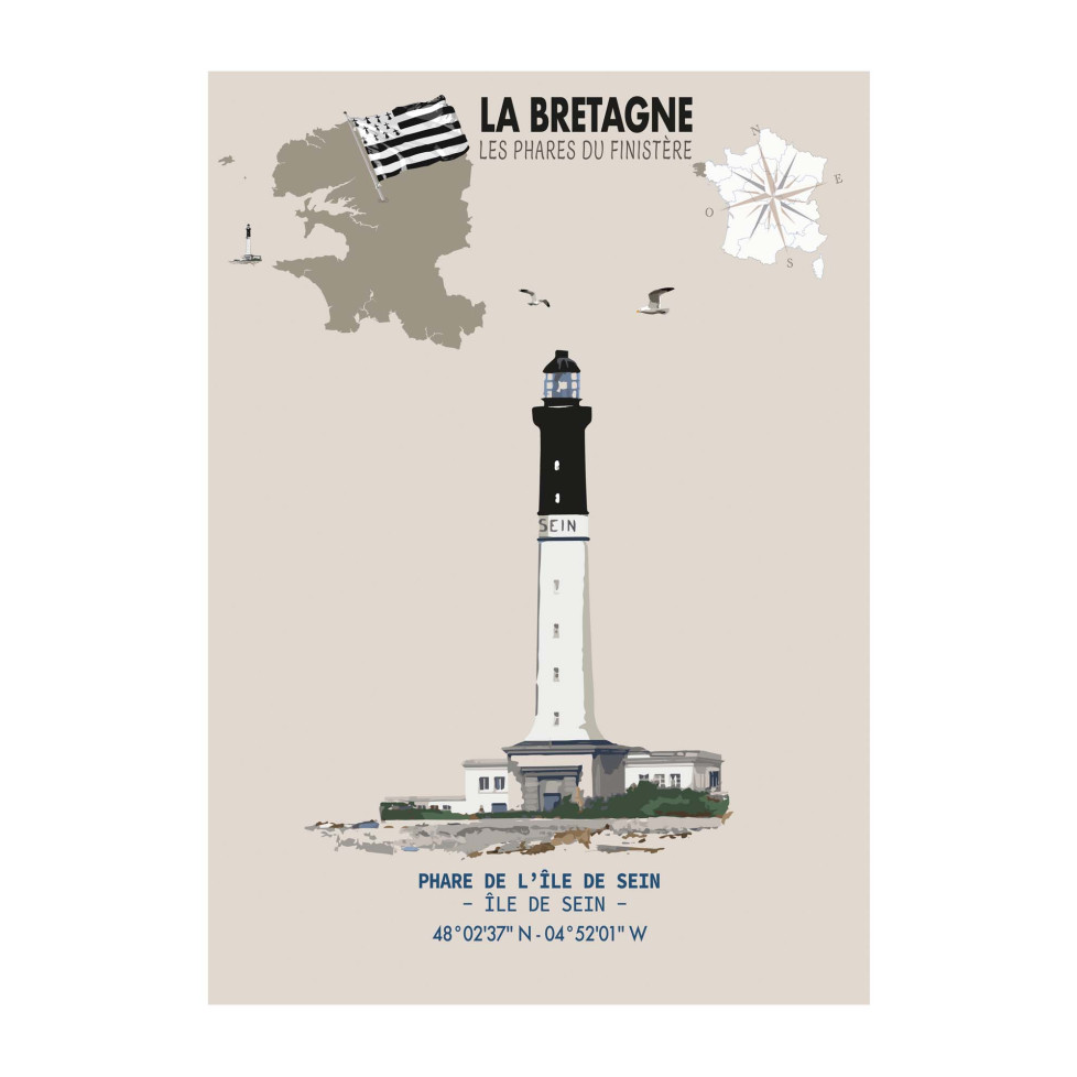ÎLE DE SEIN LIGHTHOUSE POSTER – FINISTÈRE - Brittany