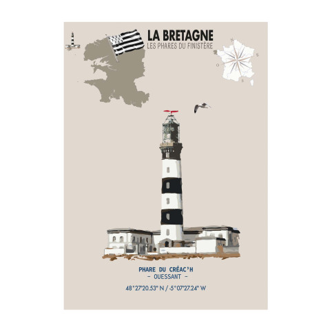 CRÉAC’H LIGHTHOUSE POSTER – OUESSANT - Brittany
