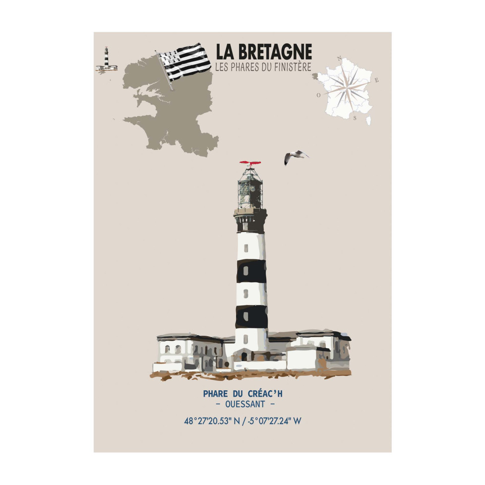 CRÉAC’H LIGHTHOUSE POSTER – OUESSANT - Brittany