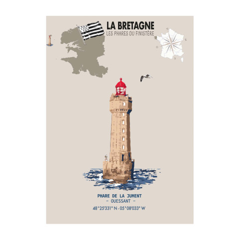 LÁMINA FARO DE LA JUMENT – OUESSANT (Bretaña)