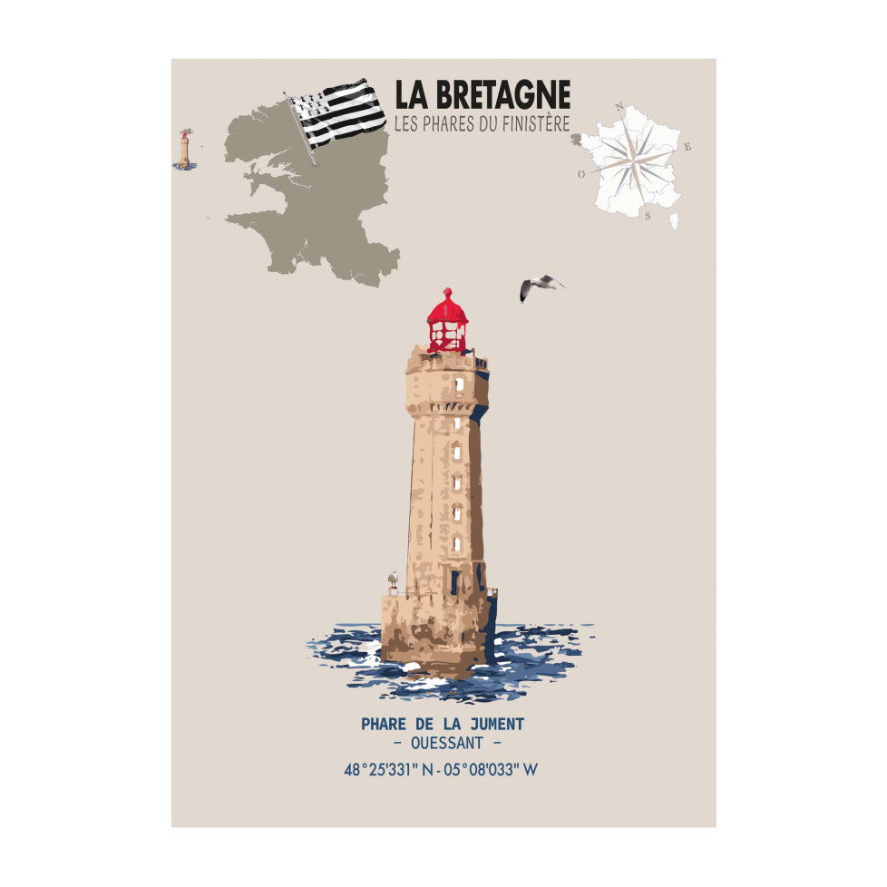 LÁMINA FARO DE LA JUMENT – OUESSANT (Bretaña)