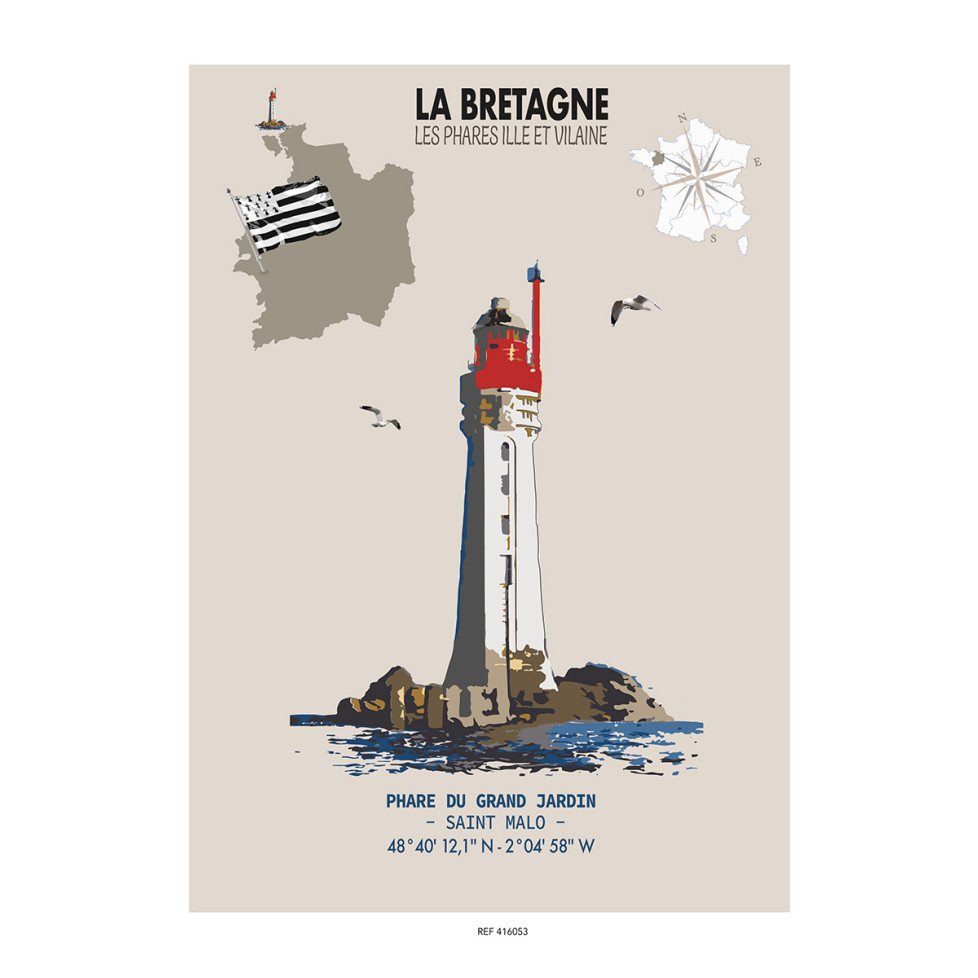 GRAND JARDIN LIGHTHOUSE POSTER - Brittany