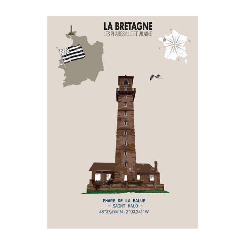 AFFICHE PHARE DE LA BALUE - L'Ille et Vilaine