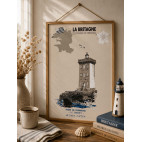 KERMORVAN LIGHTHOUSE POSTER – LE CONQUET - Brittany