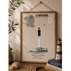 LÁMINA FARO DE LA ISLA DE SEIN (Bretaña)