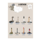 FINISTÈRE LIGHTHOUSES POSTER - Brittany