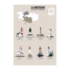 AFFICHE PHARES DU MORBIHAN - Bretagne