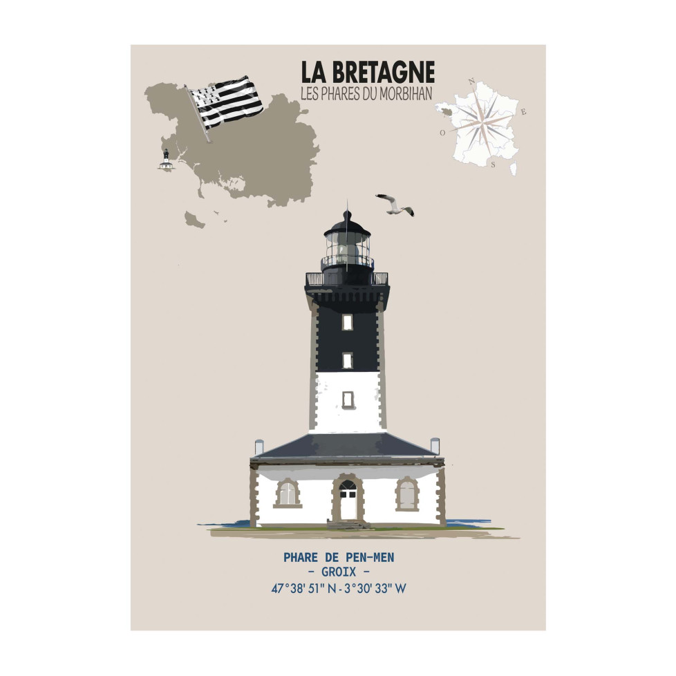 PEN-MEN LIGHTHOUSE POSTER  - Brittany