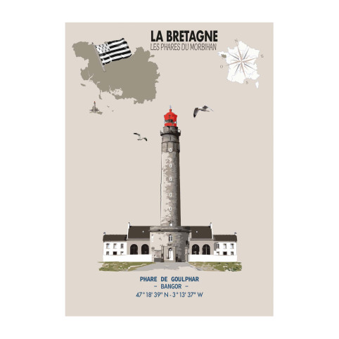 GOULPHAR LIGHTHOUSE POSTER  - Brittany