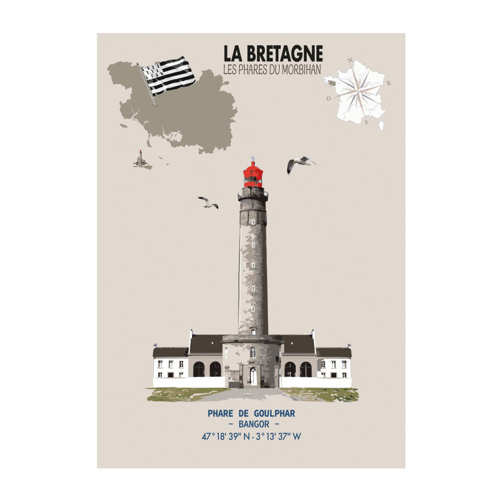 LÁMINA FARO DE GOULPHAR – Belle-Île-en-Mer (Bretaña)