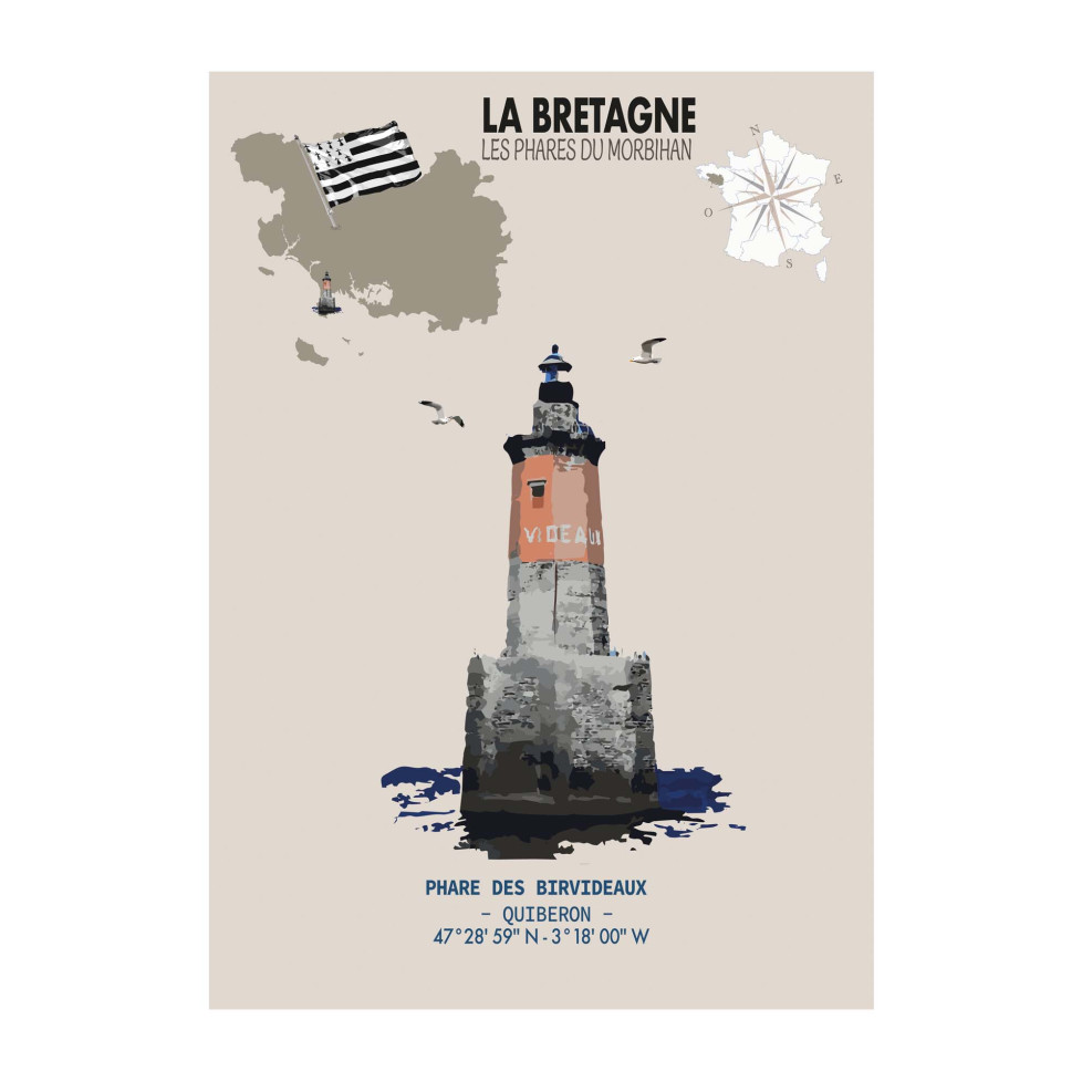 LÁMINA FARO DE BIRVIDEAUX – Quiberon (Bretaña)