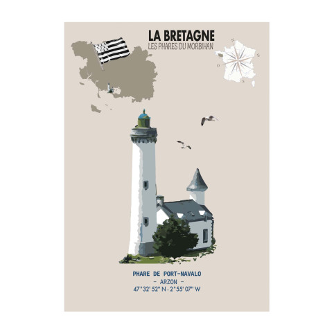 PORT-NAVALO LIGHTHOUSE POSTER  - Brittany
