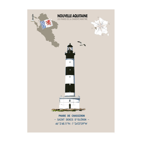 LÁMINA FARO DE CHASSIRON- Saint Denis d'Oléron  (Nueva Aquitania)