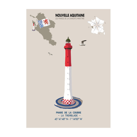 LA COUBRE LIGHTHOUSE POSTER  - Nouvelle-Aquitaine