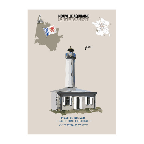 AFFICHE PHARE DE RICHARD - Jau Dignac et Loirac - Gironde