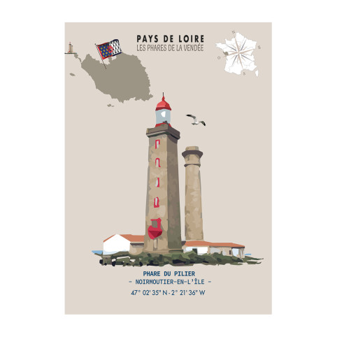 THE PILIER LIGHTHOUSE  POSTER  - Pays de Loire