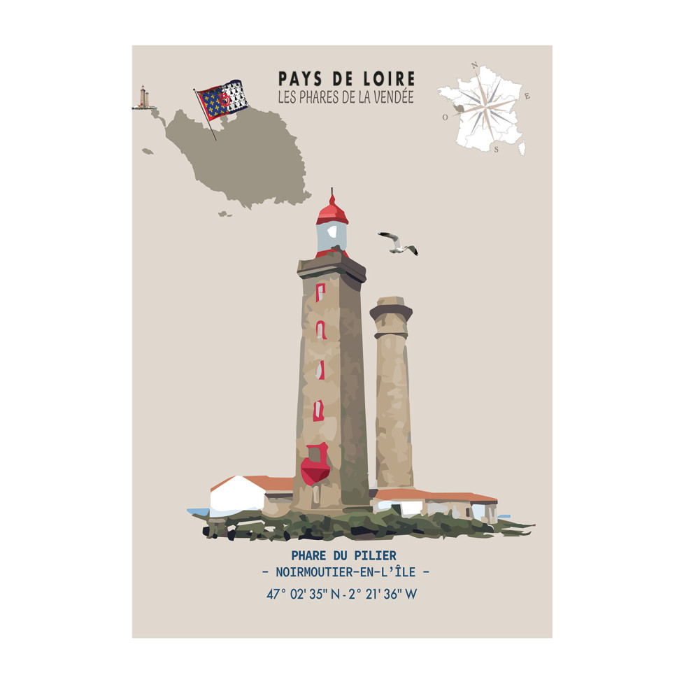 THE PILIER LIGHTHOUSE  POSTER  - Pays de Loire