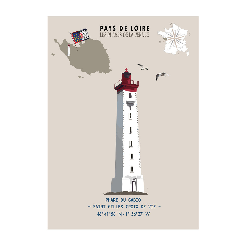 AFFICHE PHARE DU GÂBIO  - Pays de Loire