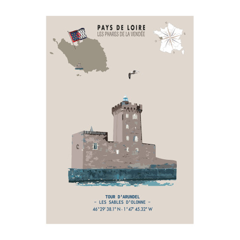 LÁMINA DE LA TOUR DE ARUNDEL - Les Sables  (Pays de Loire)